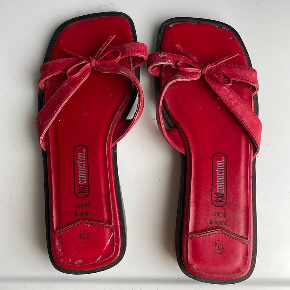 Kid connection red sandals girls 13 1/2